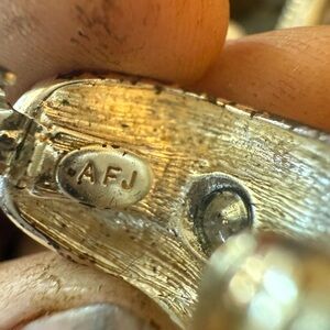 AFJ Stamper Silver and Gold Women's clip on earrings